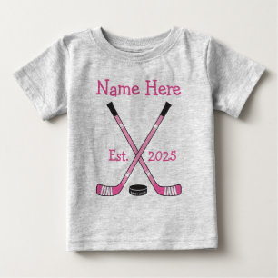 Personalisiert Hockey Baby Girl Name Jahr Geboren T-shirt