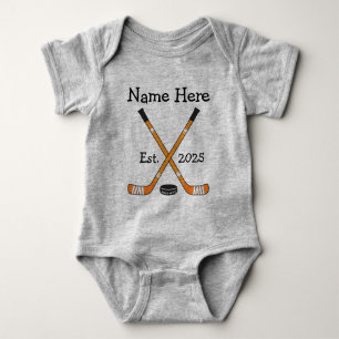 Personalisiert Hockey Baby Name Jahr Geboren Orang Baby Strampler