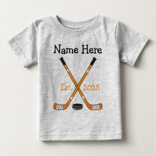 Personalisiert Hockey Baby Name Jahr Geboren Orang Baby T-shirt