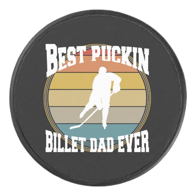 Personalisiert Hockey Beste Puckin Billet Vater je Eishockey Puck (Vorderseite)