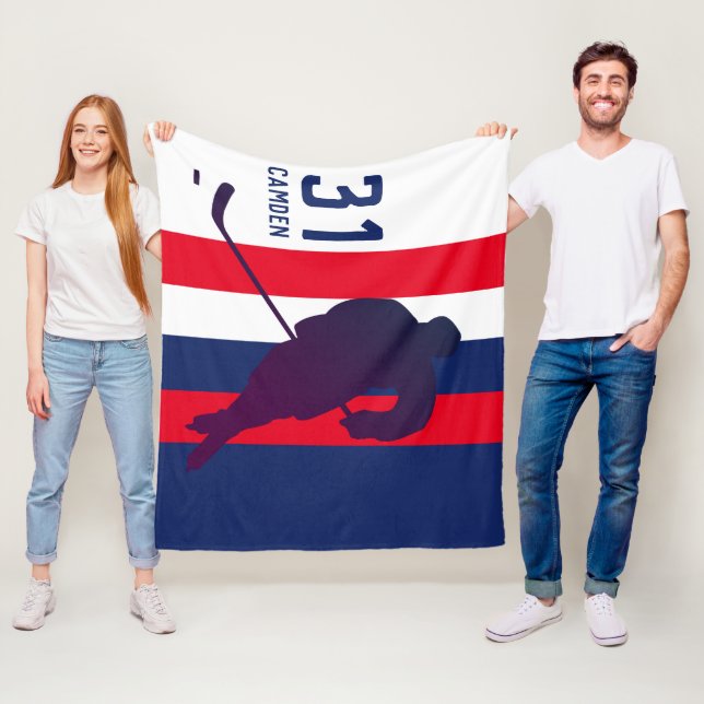 Personalisiert Hockey-Blanka Fleecedecke (Beispiel)
