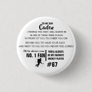 Personalisiert Hockey Button NO.1 FAN