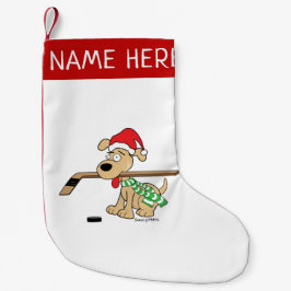 Personalisiert Hockey Dog Weihnachten Strumpf Kleiner Weihnachtsstrumpf
