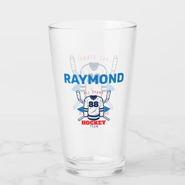 Personalisiert Hockey Glass Glas (Rückseite)
