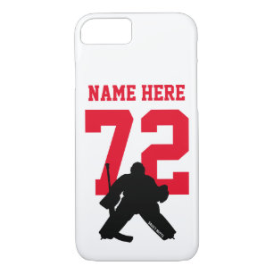 Personalisiert Hockey Goalie Name Number Red Case-Mate iPhone Hülle
