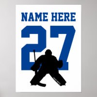 Personalisiert Hockey Goalie Player Number Blue