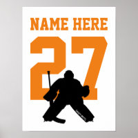 Personalisiert Hockey Goalie Player Number Orange