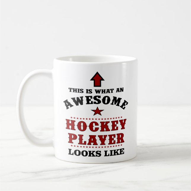 Personalisiert Hockey Player-Geschenk Kaffeetasse (Links)