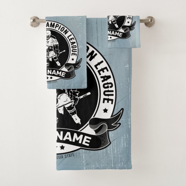 Personalisiert Hockey Player Ice Rink Team Athlete Badhandtuch Set (Insitu)