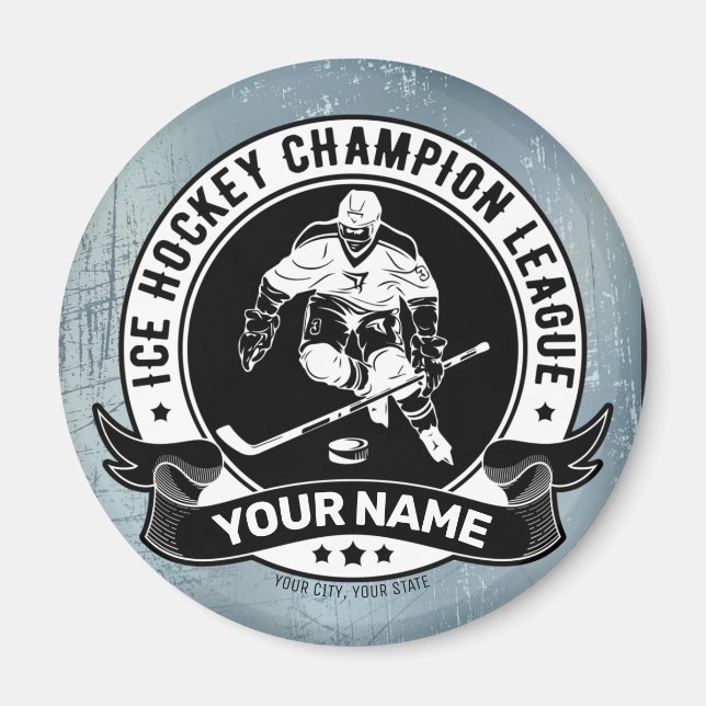 Personalisiert Hockey Player Ice Rink Team Athlete Magnet (Vorne)