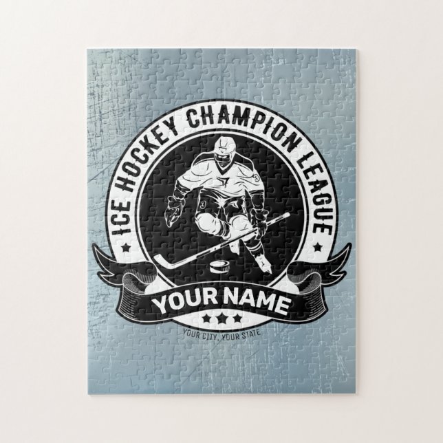 Personalisiert Hockey Player Ice Rink Team Athlete Puzzle (Vertikal)