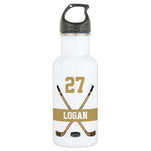 Personalisiert Hockey Player Name Number Golden Edelstahlflasche