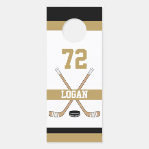 Personalisiert Hockey Player Name Nummer Goldener Türanhänger