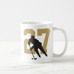 Personalisiert Hockey Player Number Golden Kaffeetasse