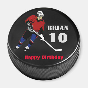 Personalisiert Hockey Puck Birthday Magnet