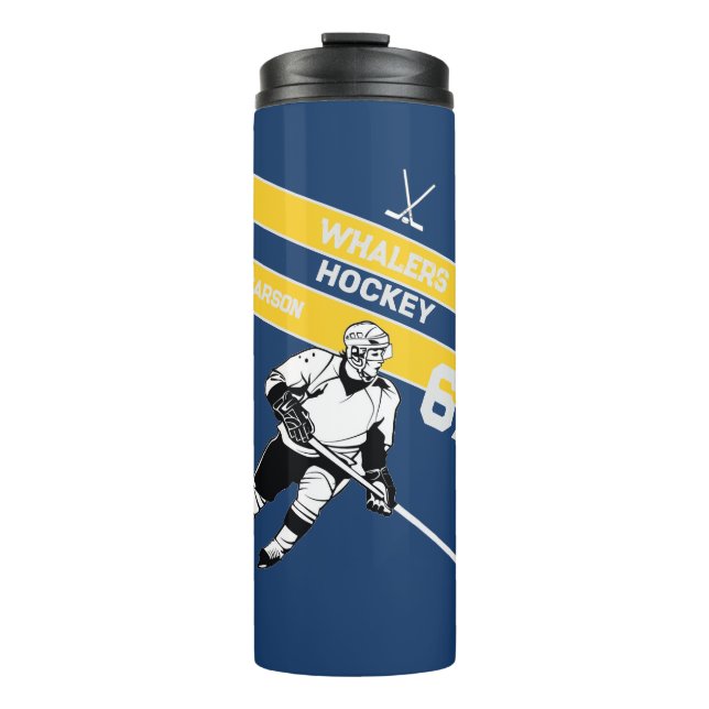 Personalisiert Hockey Travel Mug Thermosbecher (Vorderseite)