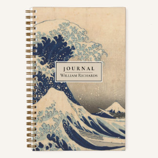 Personalisiert Hokusai Great Wave Dotted Journal Notizbuch