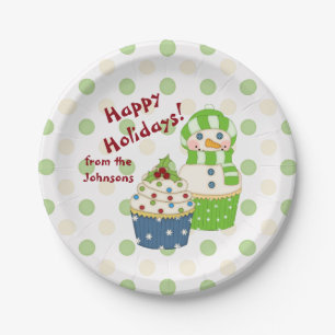 Personalisiert Holiday Deko Cupcake Pappteller