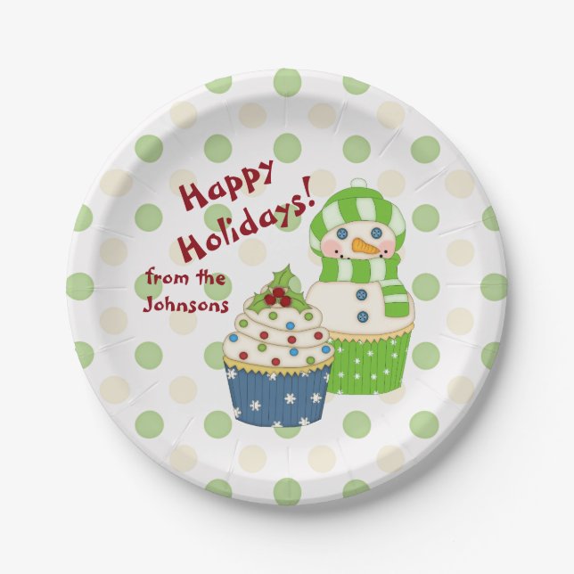 Personalisiert Holiday Deko Cupcake Pappteller (Vorderseite)