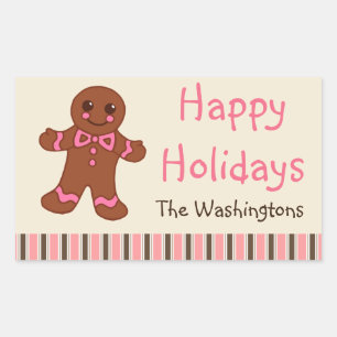 Personalisiert Holiday Gingerbrot Stickers