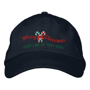 Personalisiert Holiday Greetings Candy Canes Bestickte Kappe