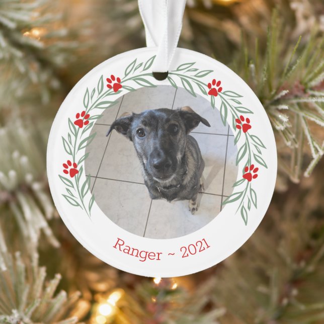 Personalisiert Holly Elegante Foto Ornament (Baum)