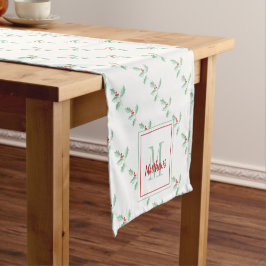 Personalisiert Holly Holiday Weihnachten Kurzer Tischläufer