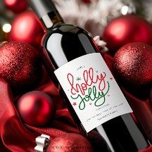 Personalisiert Holly Jolly Weihnachtsgeschenk Wein