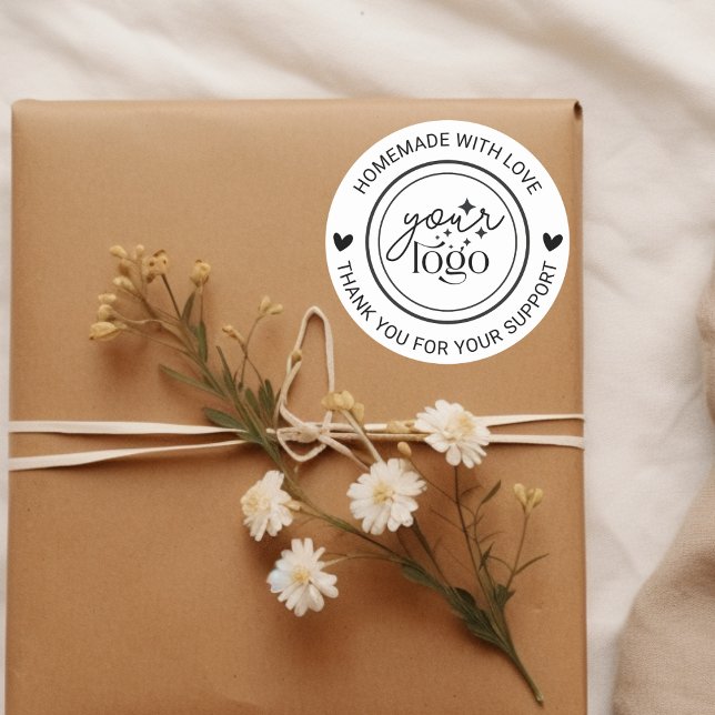 Personalisiert Homemade Vielen Dank Runder Aufkleber (handmade logo thank you for your support sticker
)