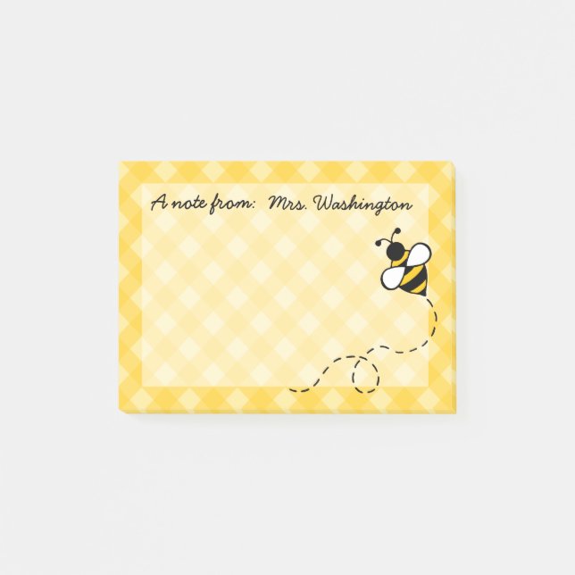 Personalisiert Honey Bee Post It Notes Post-it Klebezettel (Vorderseite)