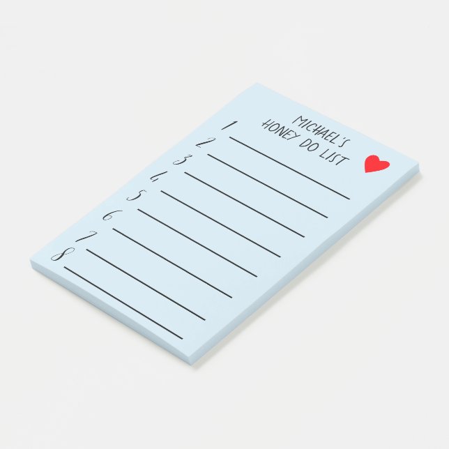 Personalisiert Honey Do List-Geschenk nach Maß Post-it Klebezettel (angewinkelt)