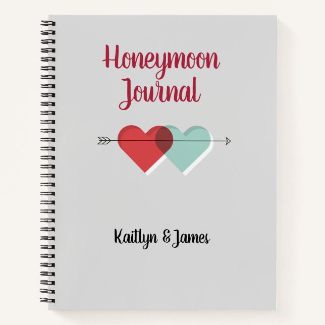 Personalisiert Honeymoon Travel Journal Notizbuch (Vorderseite)