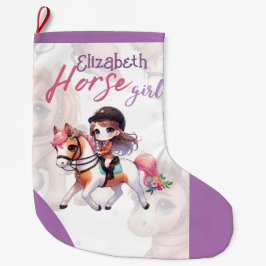 Personalisiert Horse Girl Dressage Reiten Weihnach Großer Weihnachtsstrumpf