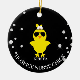 Personalisiert Hospice Nurse Sunshade Glitzer Chic Keramik Ornament
