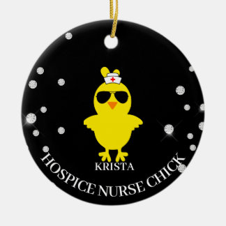 Personalisiert Hospice Nurse Sunshade Glitzer Chic Keramik Ornament