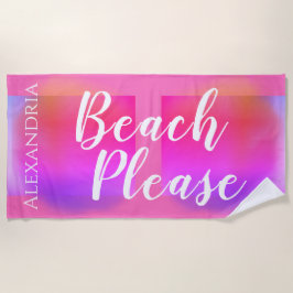 Personalisiert Hot Pink Orange Lila Strandtuch