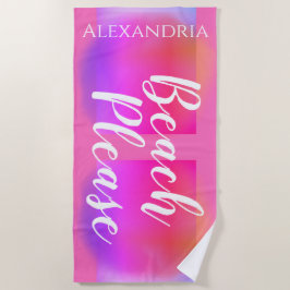 Personalisiert Hot Pink Orange Lila Strandtuch