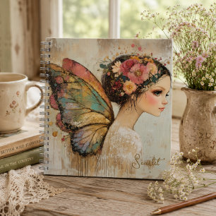 Personalisiert Hübsch Boho Butterfly Fairy Pastel Notizbuch