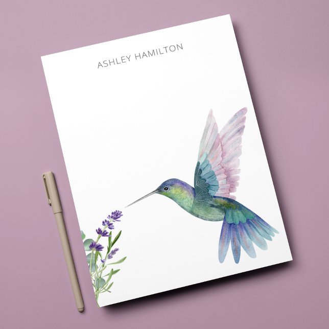 Personalisiert Hummingbird Lavender Mitteilungskarte (Von Creator hochgeladen)