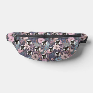 Personalisiert Hund Foto Pastell Blume Muster Bauchtasche