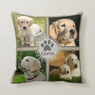 Personalisiert Hund Foto Pillow 4 Foto und Name Kissen