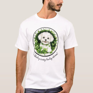 Personalisiert Hund Lucky Charm TShirt Malteser