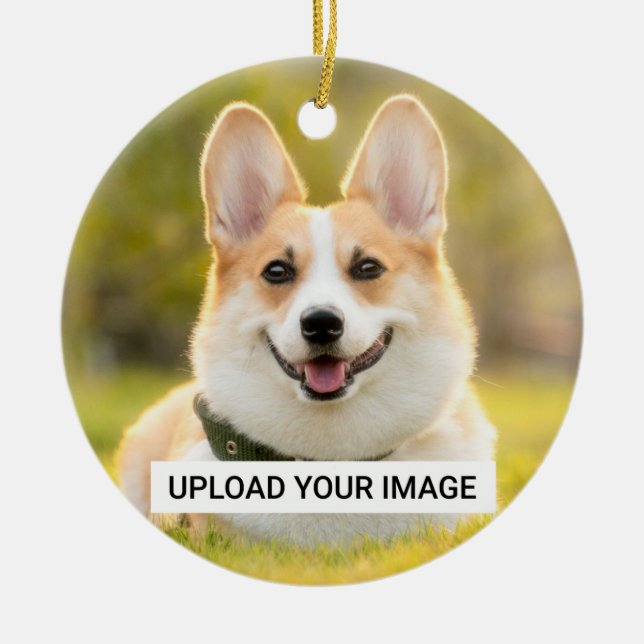 Personalisiert Hunde Foto Classic Keramik Ornament (Vorne)