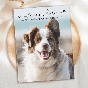 Personalisiert Hunde Hochzeitstiefel Foto Save the Ankündigungspostkarte
