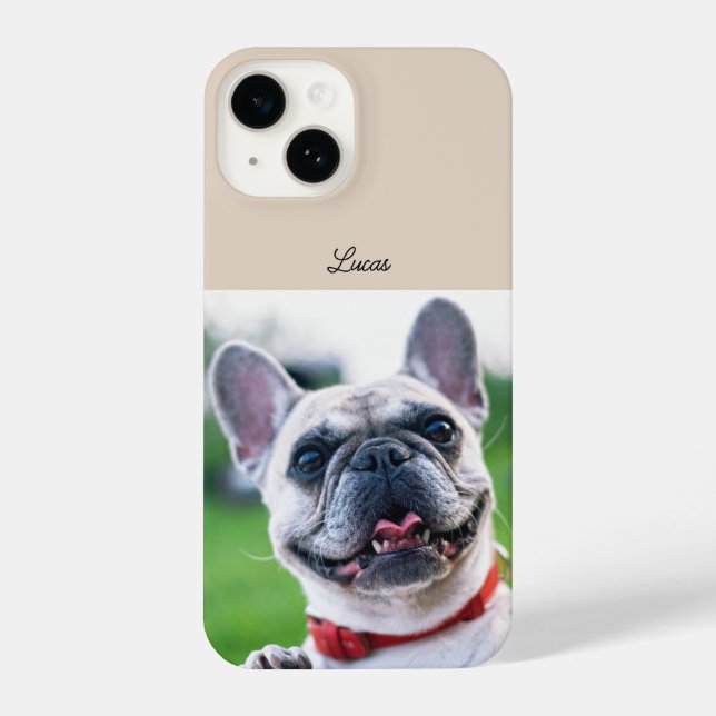 Personalisiert Hunde Katze Foto und Name iPhone Hülle (Rückseite)