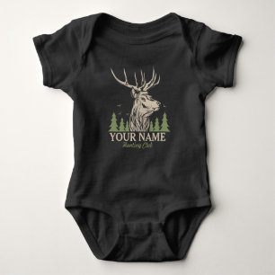 Personalisiert Hunter Deer Elk Antler Jagdclub  Baby Strampler