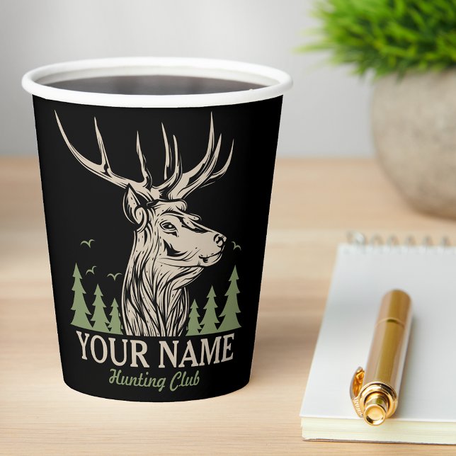 Personalisiert Hunter Deer Elk Antler Jagdclub Pappbecher (Von Creator hochgeladen)