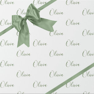 Personalisiert Hunter Green Eleganname Geschenkpapier