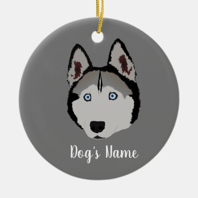 Personalisiert Husky Keramik Ornament (Vorne)