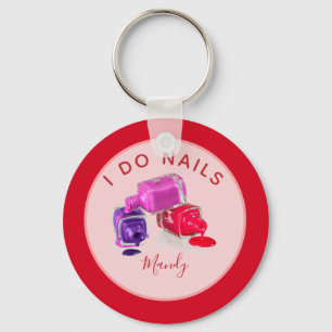 Personalisiert I Do Nails Glitzer Schlüsselanhänge Schlüsselanhänger